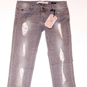 ZARA TRF Premium Wash DENIM Wear JEANS Grey TORN